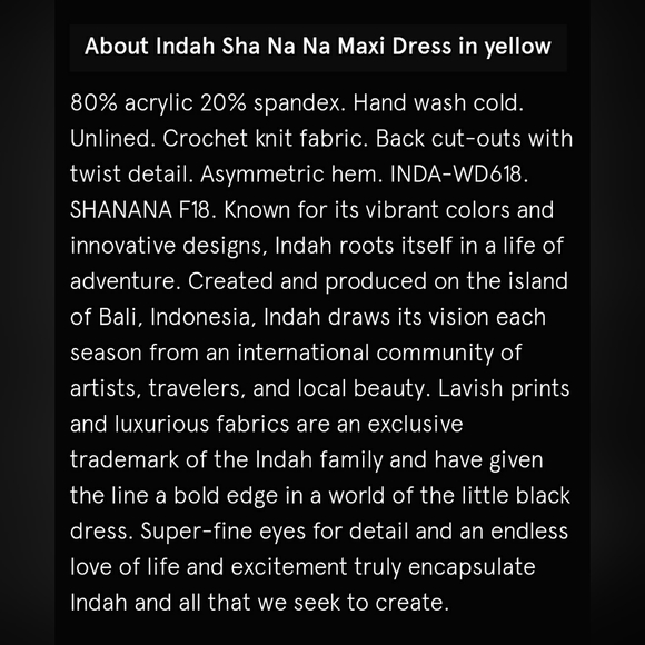 Indah Capsule Sha Na Na Maxi Dress in Sun S/M - BNWT, Extremely Rare $220 - Picture 4 of 4